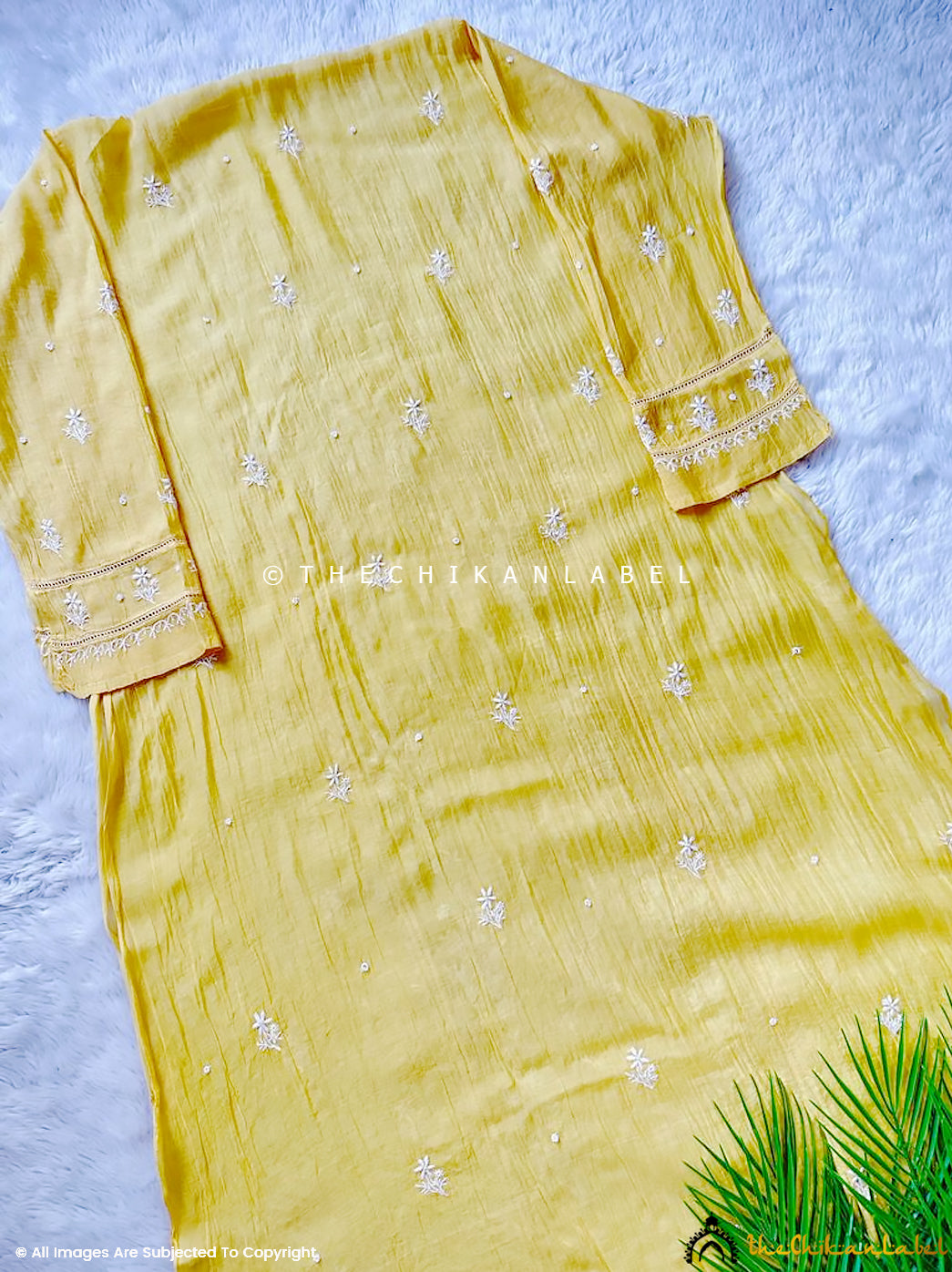 Yellow Gulaal Chanderi Mulmul Kurti with Dupatta
