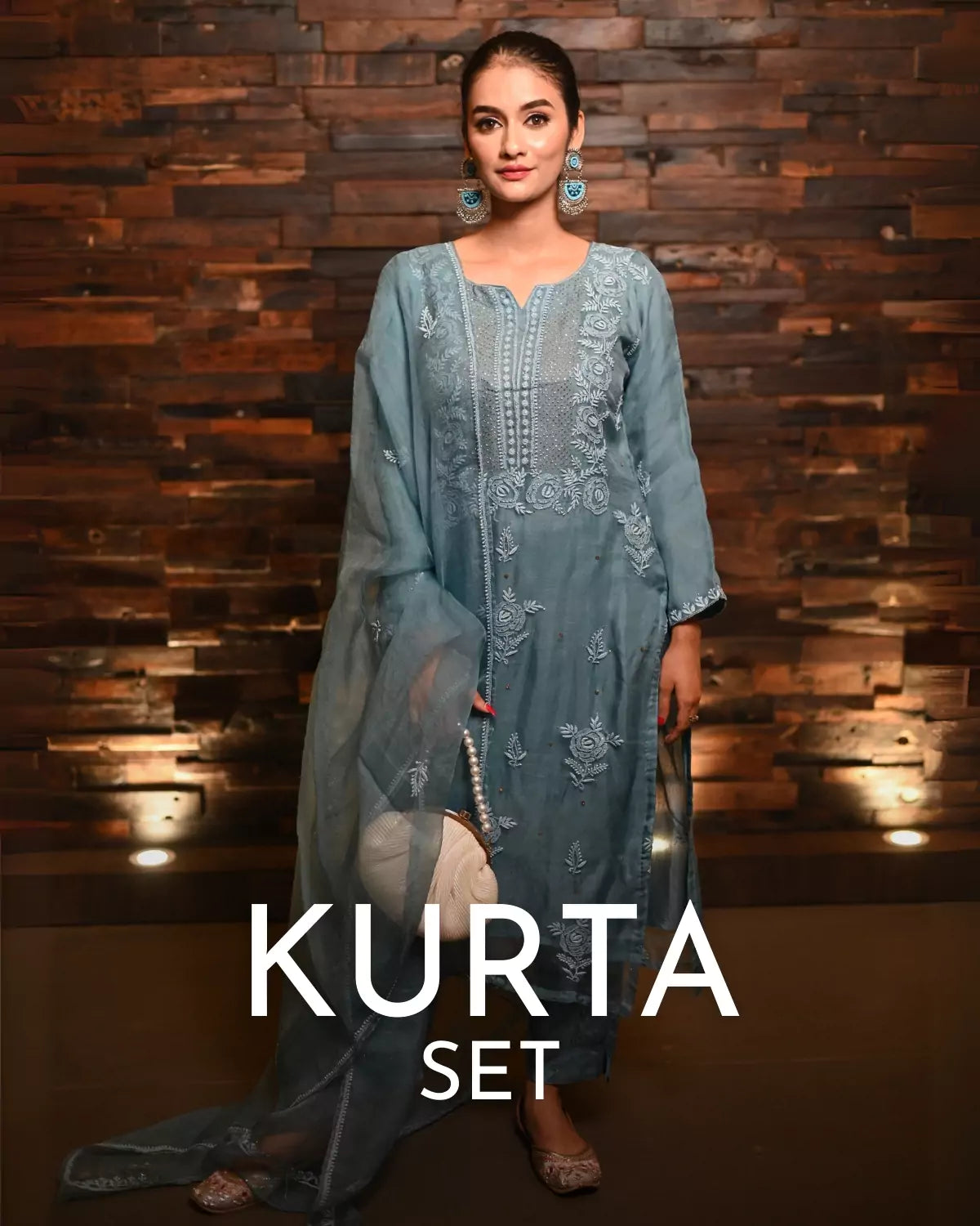 kurta set collection from the chikan label