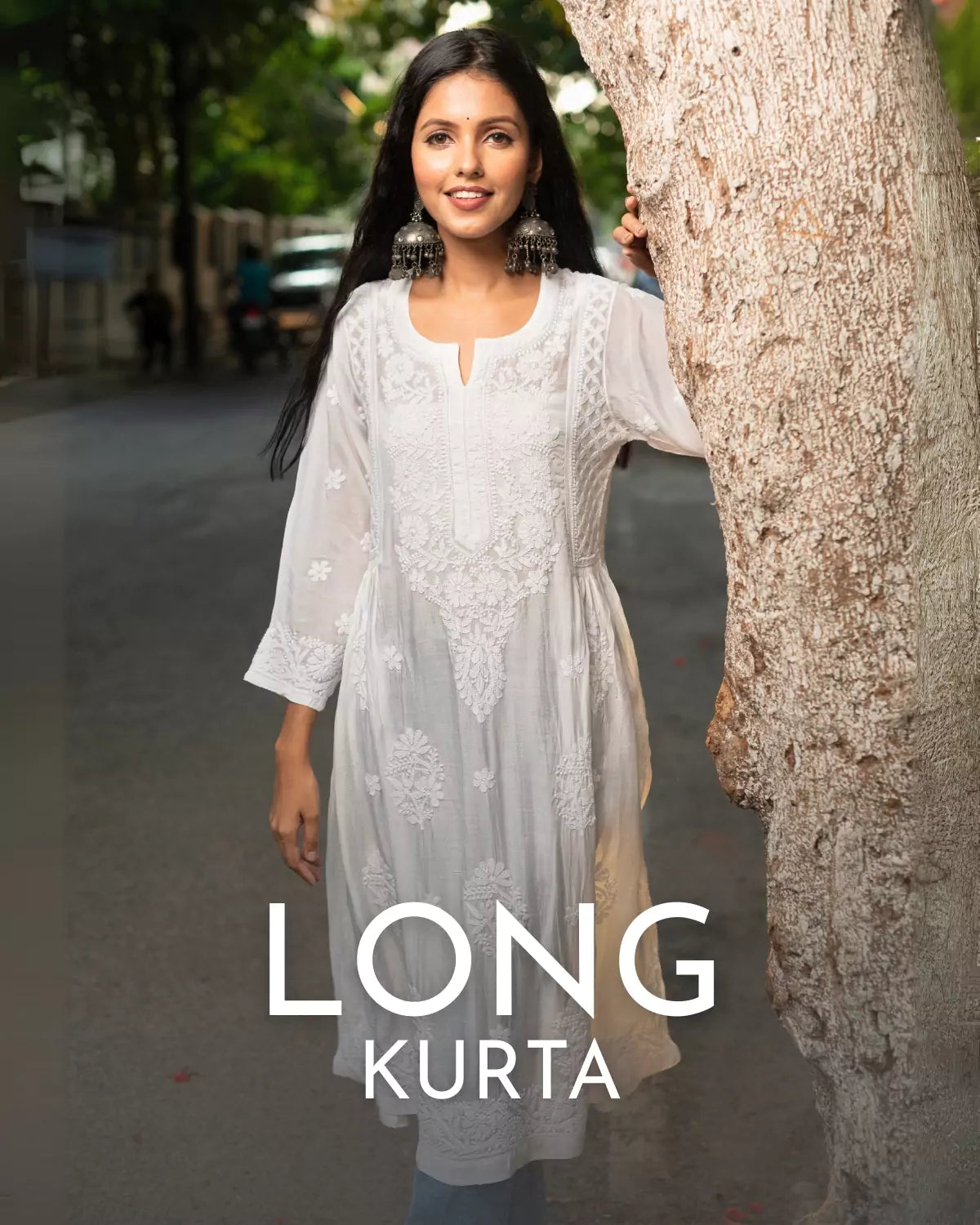 long kurta collection from the chikan label