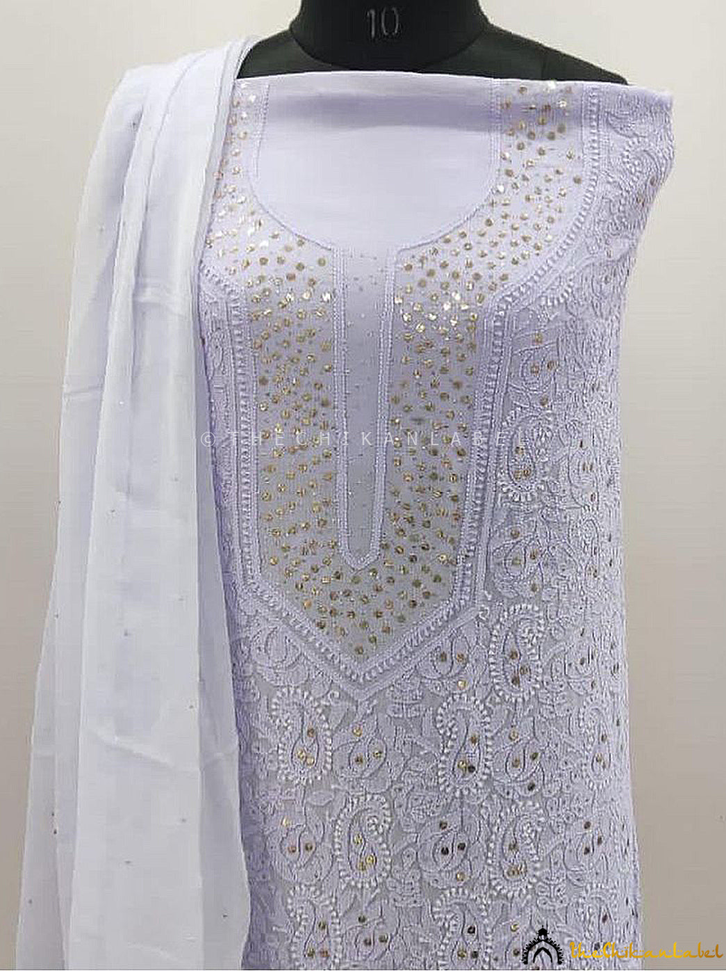 Traditional mukaish work kurti piece in viscose fabric with dupatta for festive and premium ethnic wear.