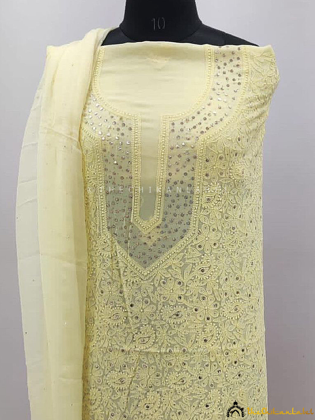 Ethnic wear unstitched kurti piece in viscose fabric with dupatta and mukaish detailing for premium festive styling.