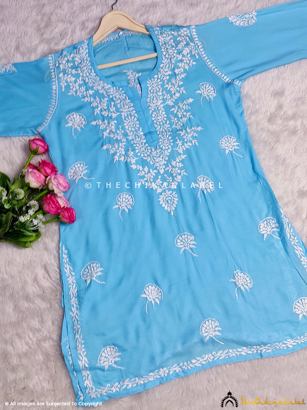 Red Modal Chikankari Short Top