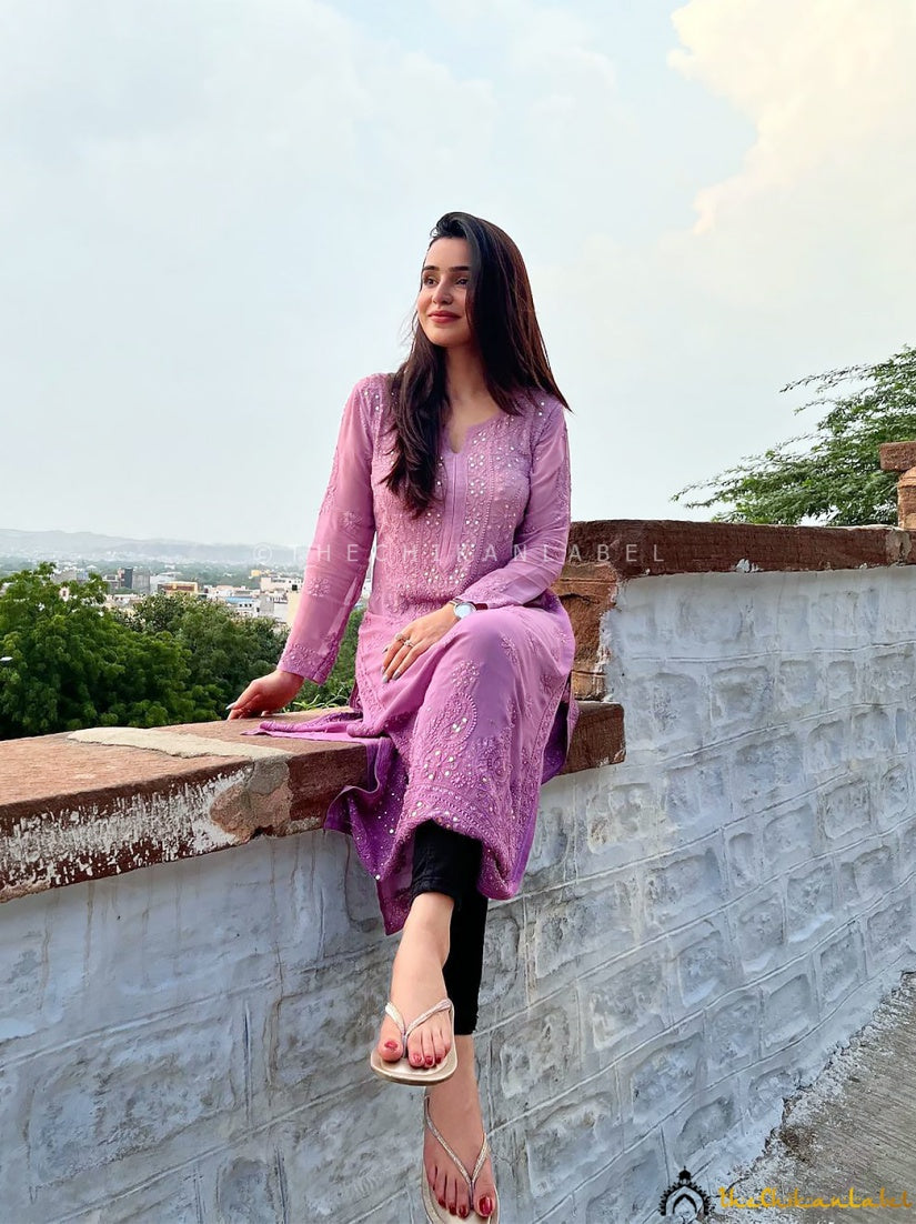 Ankita Sharma Meiraa Viscose Chikankari Straight Kurti,Chikankari Straight Kurti In Viscose Fabric For women