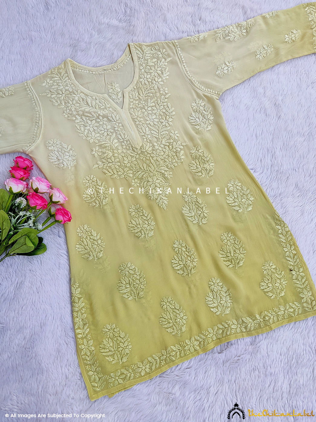 Mauve Rihana Viscose Chikankari Tunic Top
