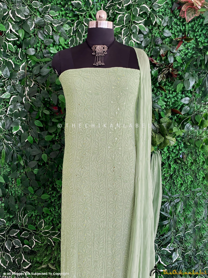 Breathable viscose fabric chikankari kurti piece with dupatta for elegant festive and daily wear