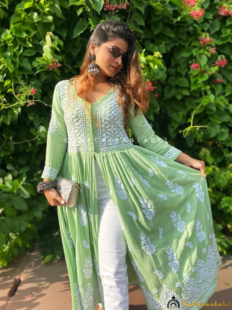 Suhana Modal Chikankari Slit Kurti ,Chikankari Slit Kurti in Modal fabric For woman