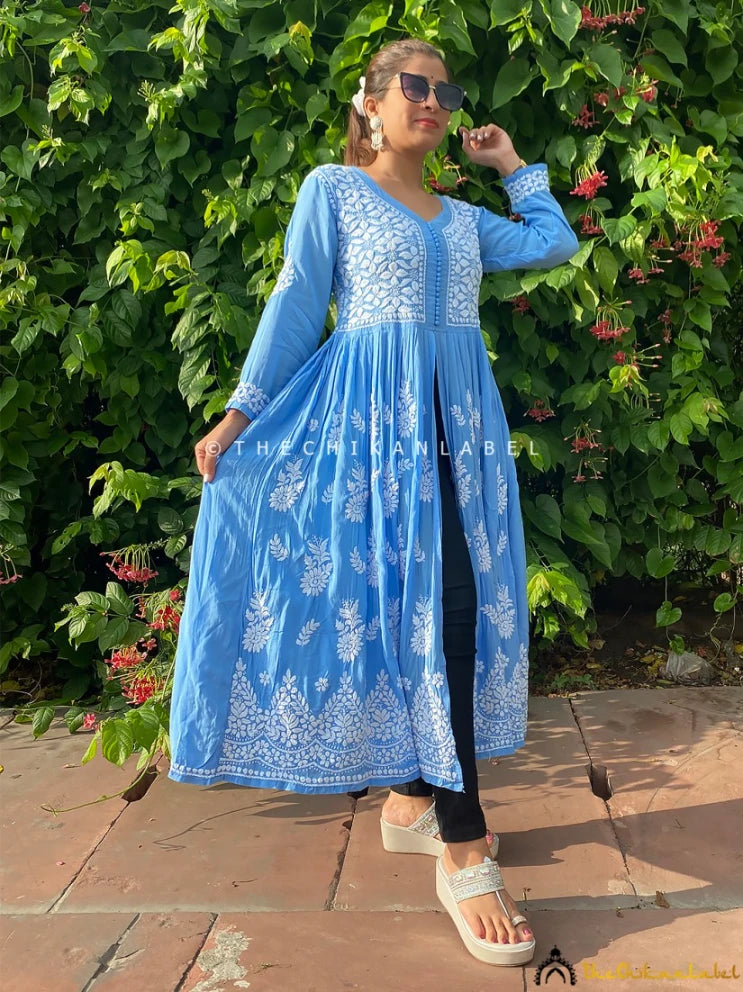 Suhana Modal Chikankari Slit Kurti ,Chikankari Slit Kurti in Modal fabric For woman