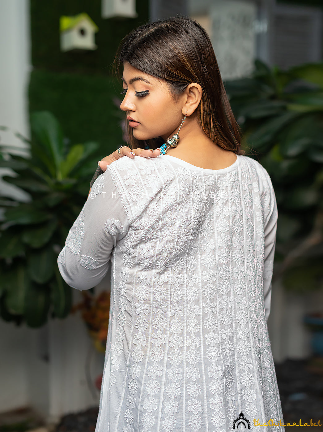 White Nayaab Cotton Chikankari Anarkali , Chikankari Anarkali in Cotton Fabric For Woman