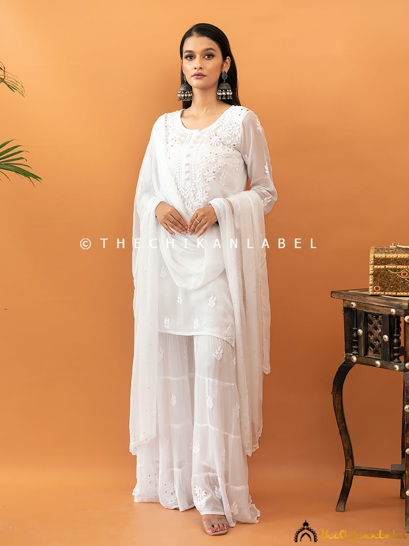 Haya Viscose Chikankari Kurta Set with Dupatta ,Chikankari Kurta Set with Dupatta in Viscose Fabric For Woman
