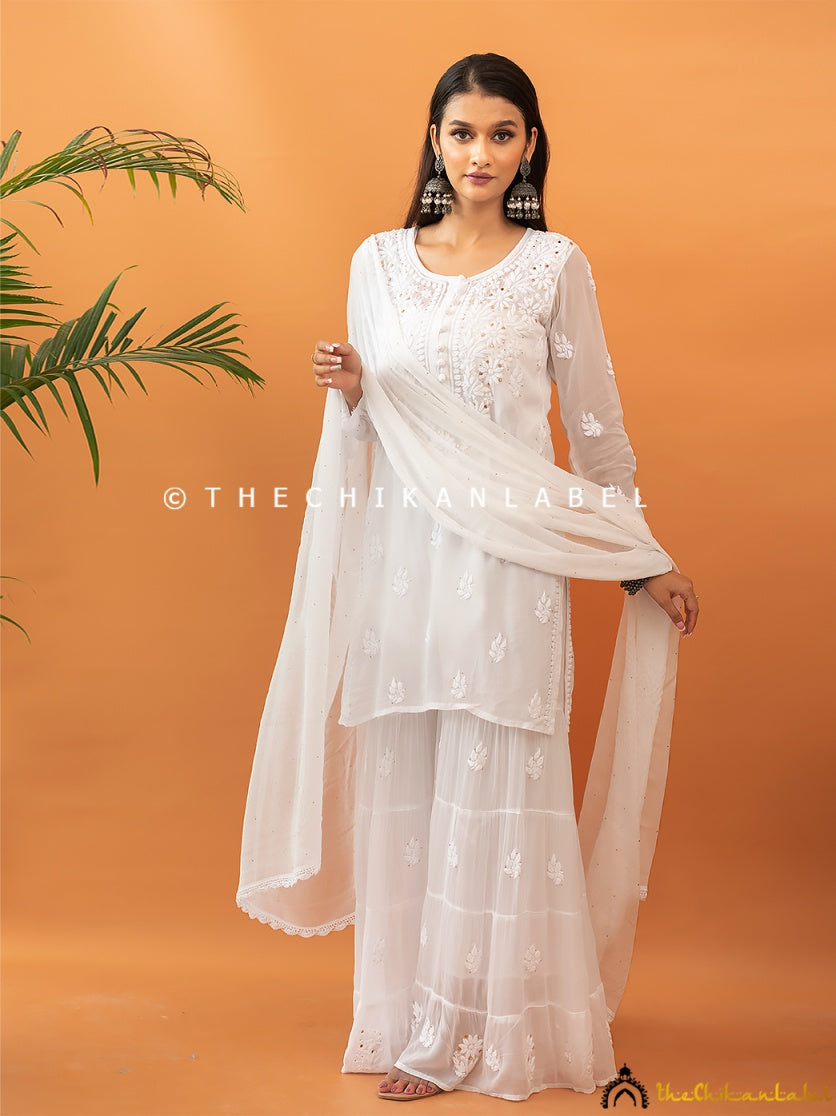 Haya Viscose Chikankari Kurta Set with Dupatta ,Chikankari Kurta Set with Dupatta in Viscose Fabric For Woman