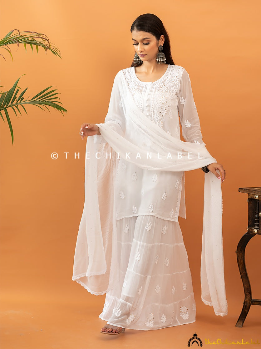 Haya Viscose Chikankari Kurta Set with Dupatta ,Chikankari Kurta Set with Dupatta in Viscose Fabric For Woman