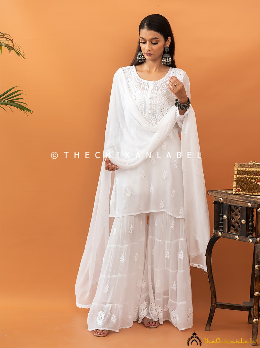 Haya Viscose Chikankari Kurta Set with Dupatta ,Chikankari Kurta Set with Dupatta in Viscose Fabric For Woman