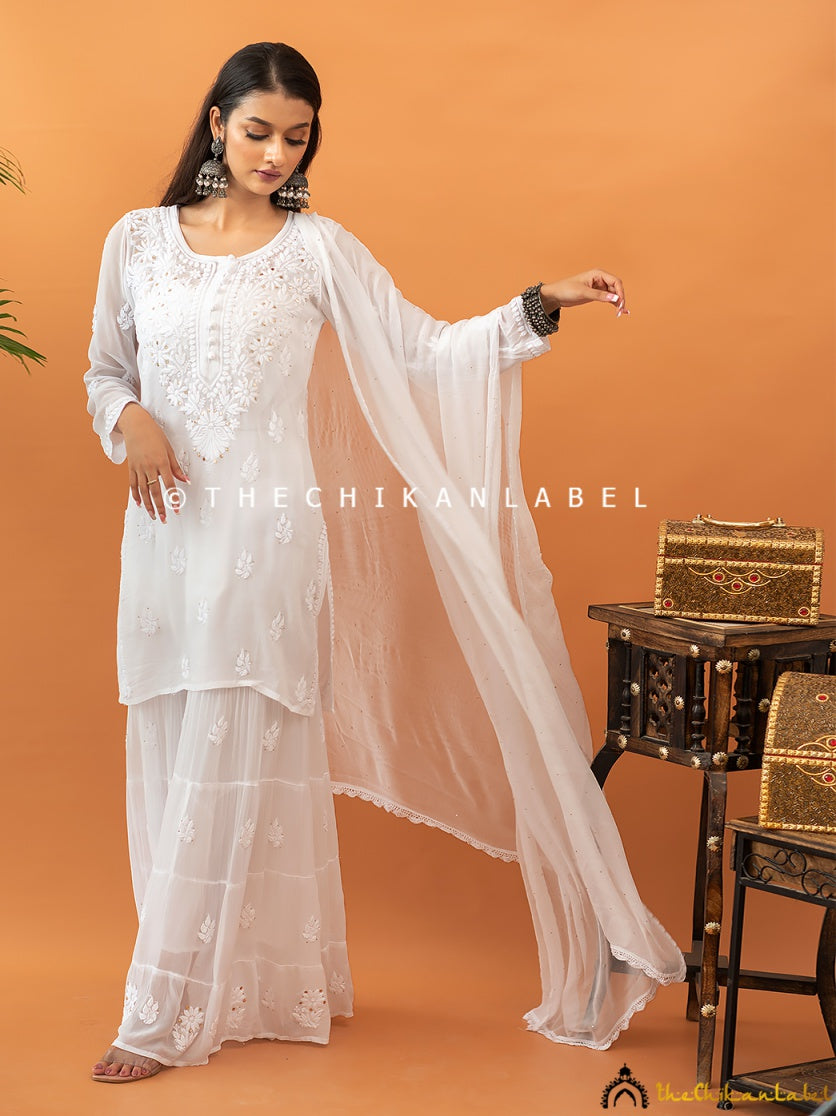 Haya Viscose Chikankari Kurta Set with Dupatta ,Chikankari Kurta Set with Dupatta in Viscose Fabric For Woman