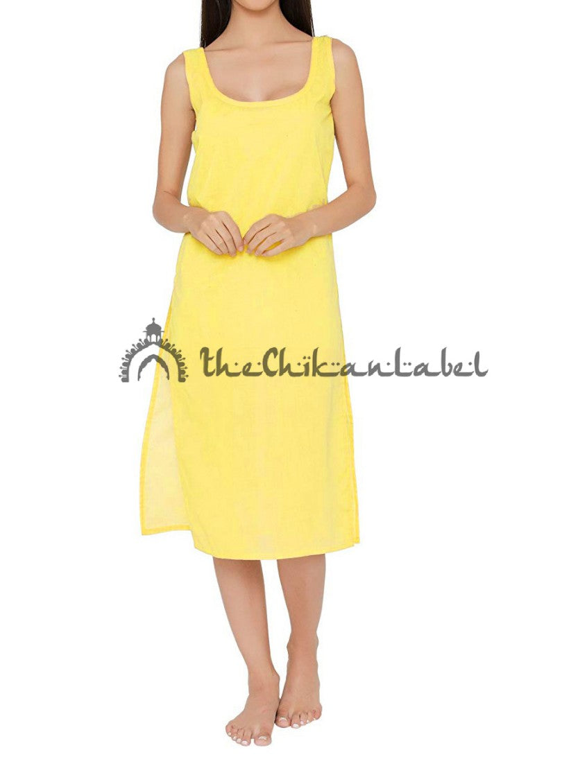 Cotton Camisole Inners for Kurtis Kurta Yellow - Main Image