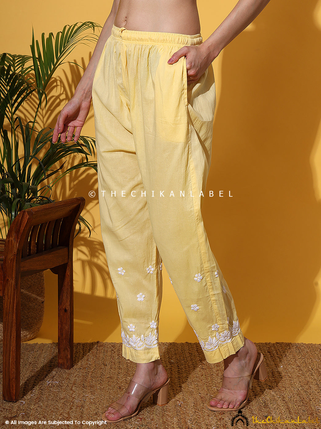 Yellow Rumi Organic Cotton Chikankari Kurta Set