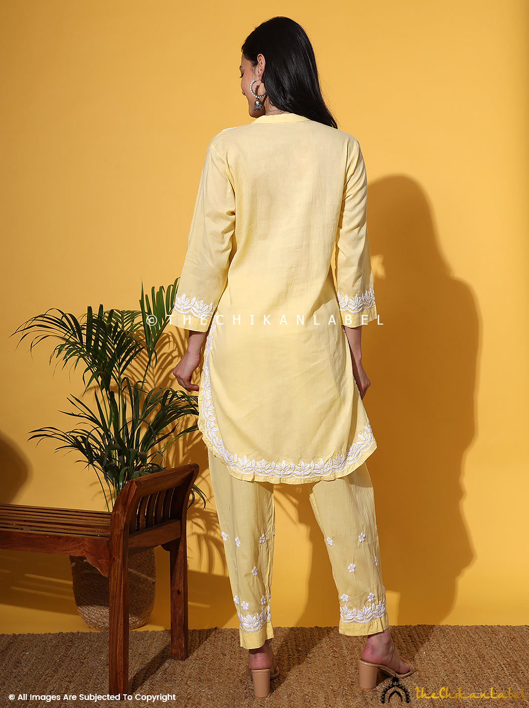 Yellow Rumi Organic Cotton Chikankari Kurta Set