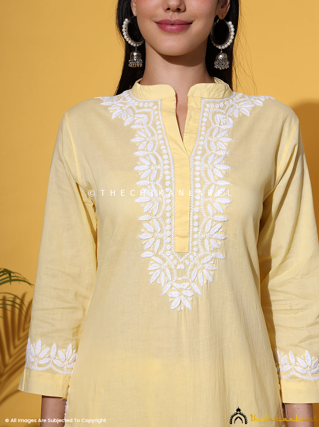 Yellow Rumi Organic Cotton Chikankari Kurta Set