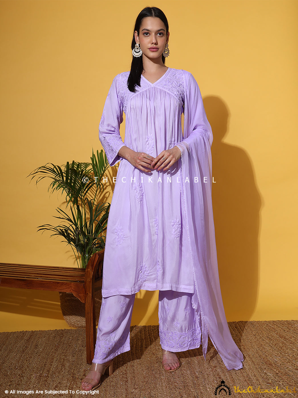 Alia Muslin Chikankari Kurta Set with Dupatta