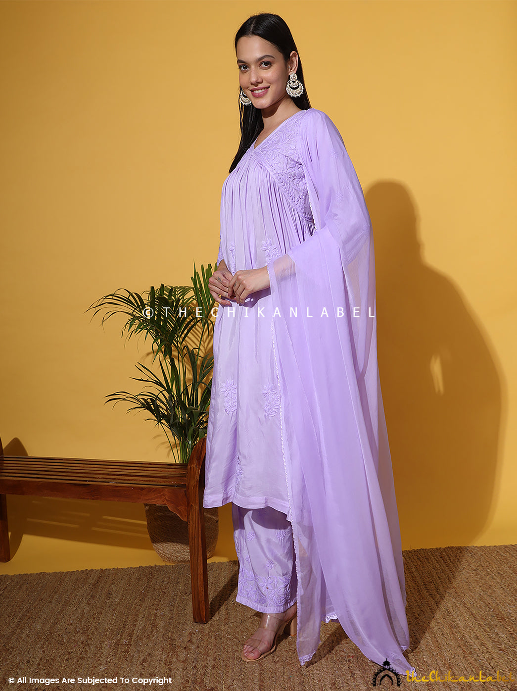 Alia Muslin Chikankari Kurta Set with Dupatta