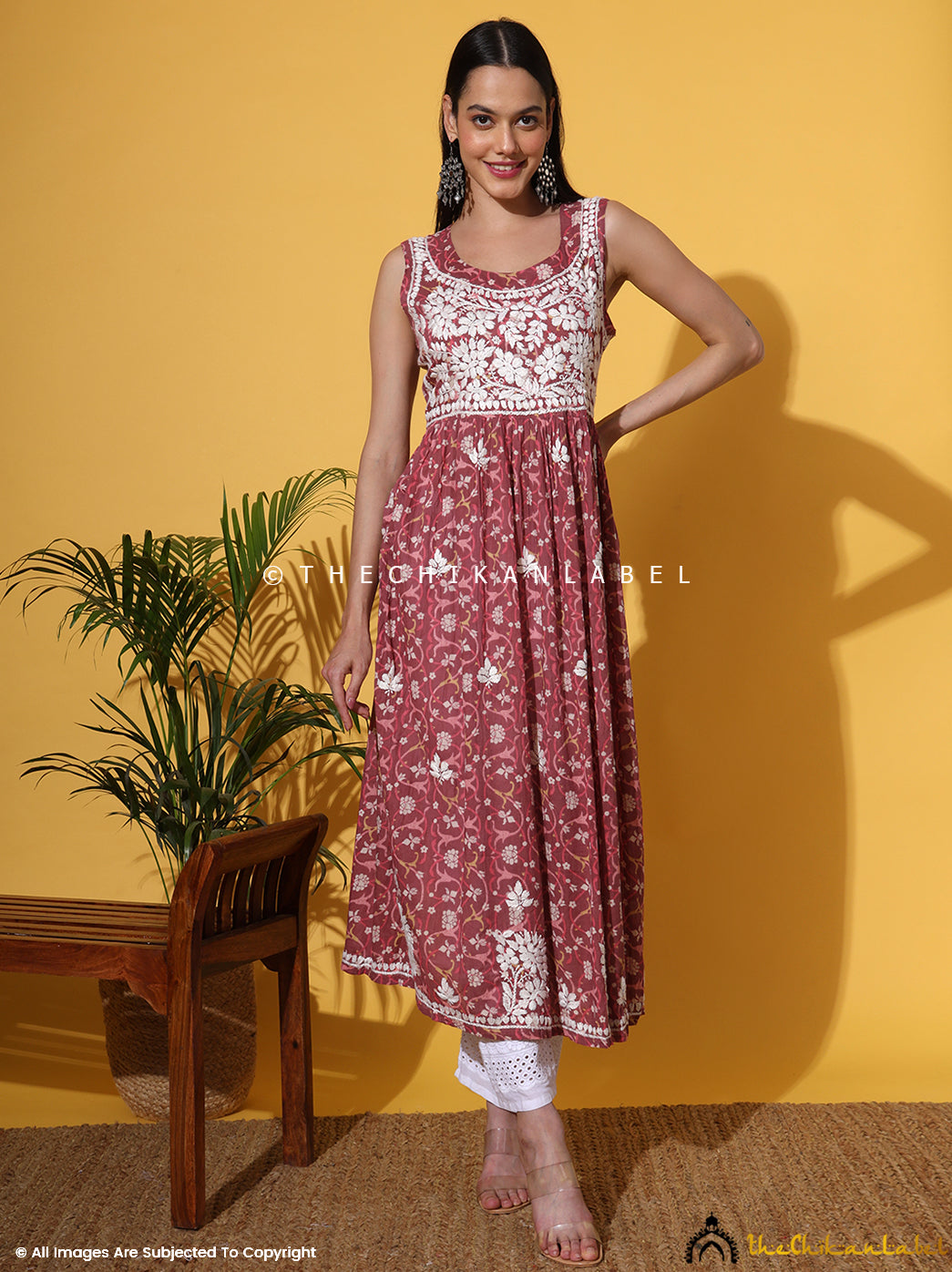 Coral Rahila Mulmul Printed Sleeveless A-Line Kurti