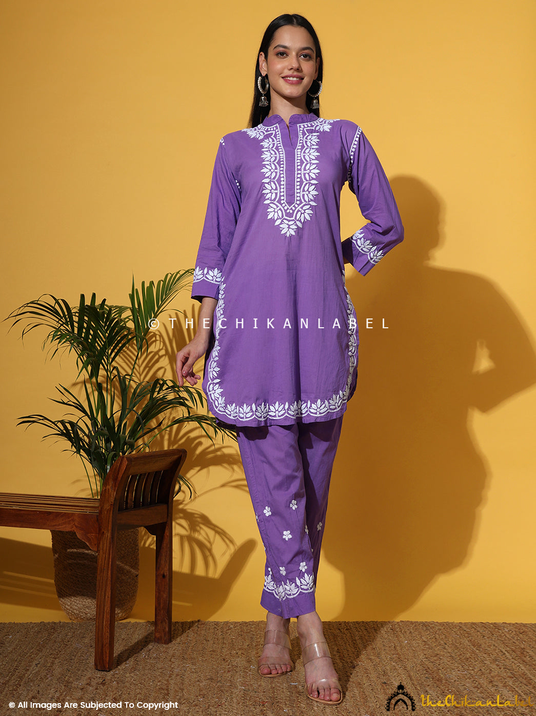 Lavender Rumi Organic Cotton Chikankari Kurta Set