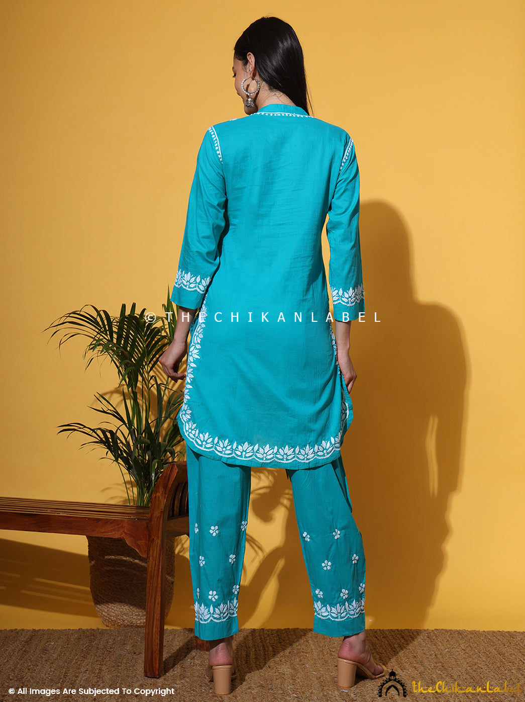 Sea Green Rumi Organic Cotton Chikankari Kurta Set