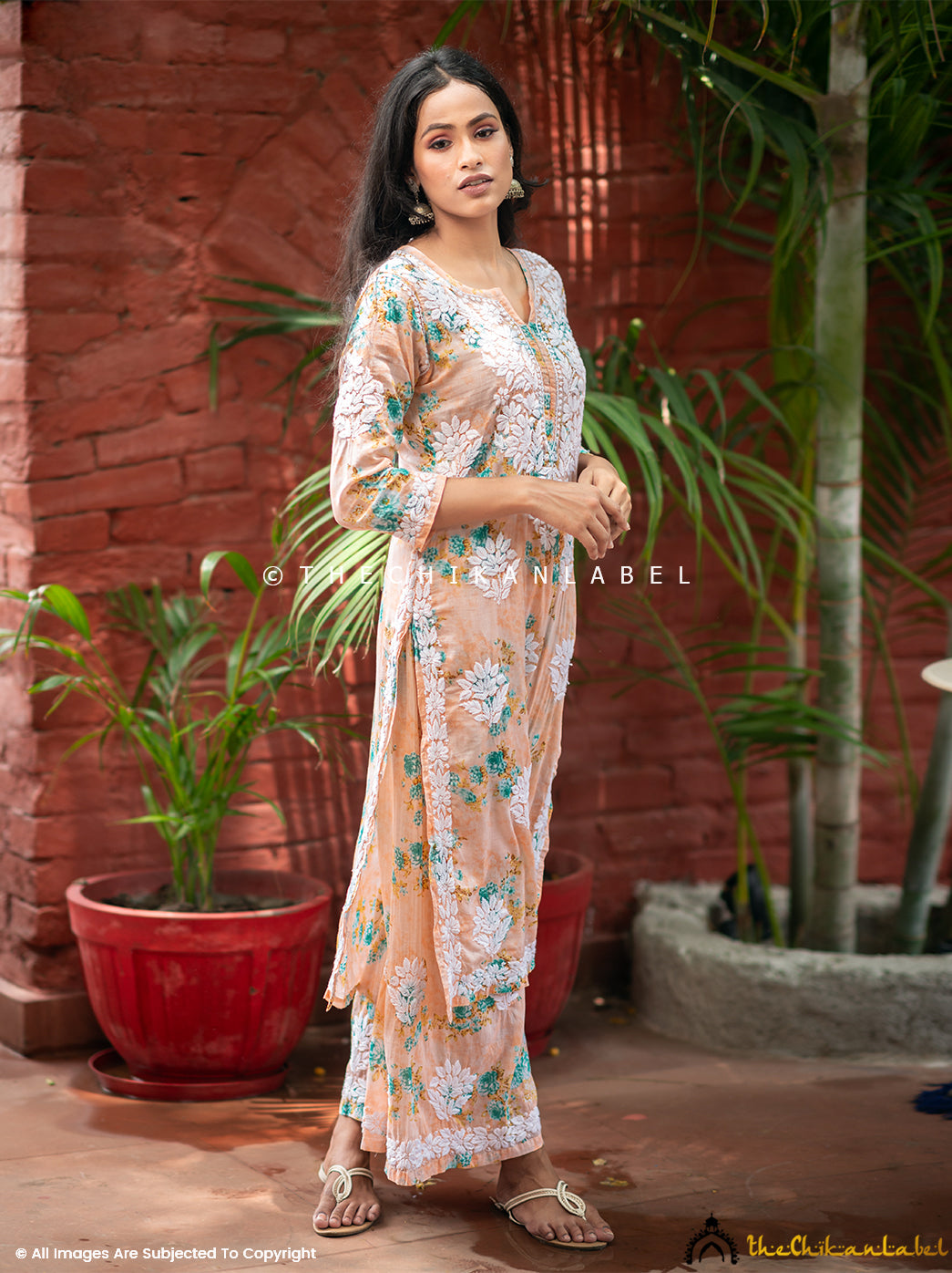 Buy Chikankari Kurti Palazzo Set in Mulmul Cotton Fabric for Women, Shop Authentic Lucknow Chikankari Kurti Palazzo Set Online at Best Price Only at Thechikanlabel.