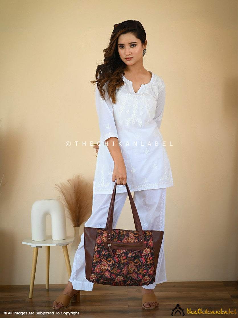 White Huma Cotton Chikankari Short Kurta ,Chikankari Short Kurta in Cotton fabric For Woman
