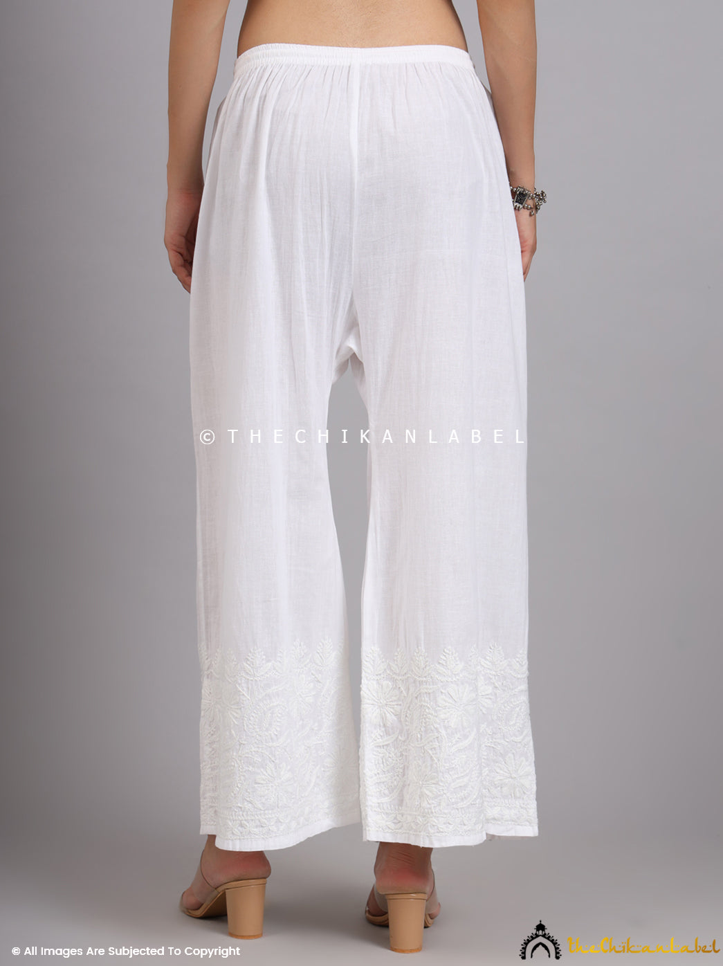 White Hiral Cotton Chikankari Palazzo