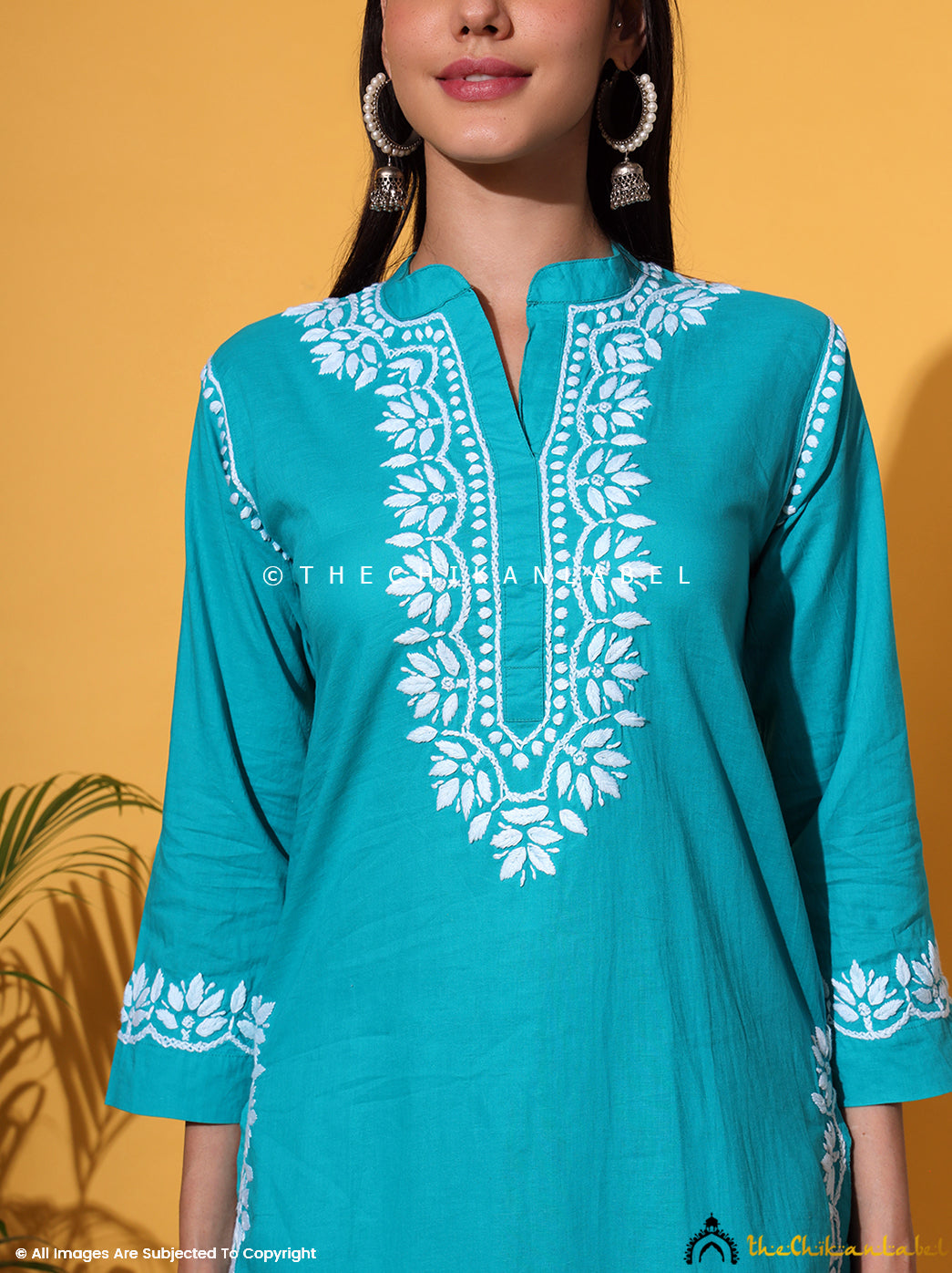 Sea Green Rumi Organic Cotton Chikankari Kurta Set