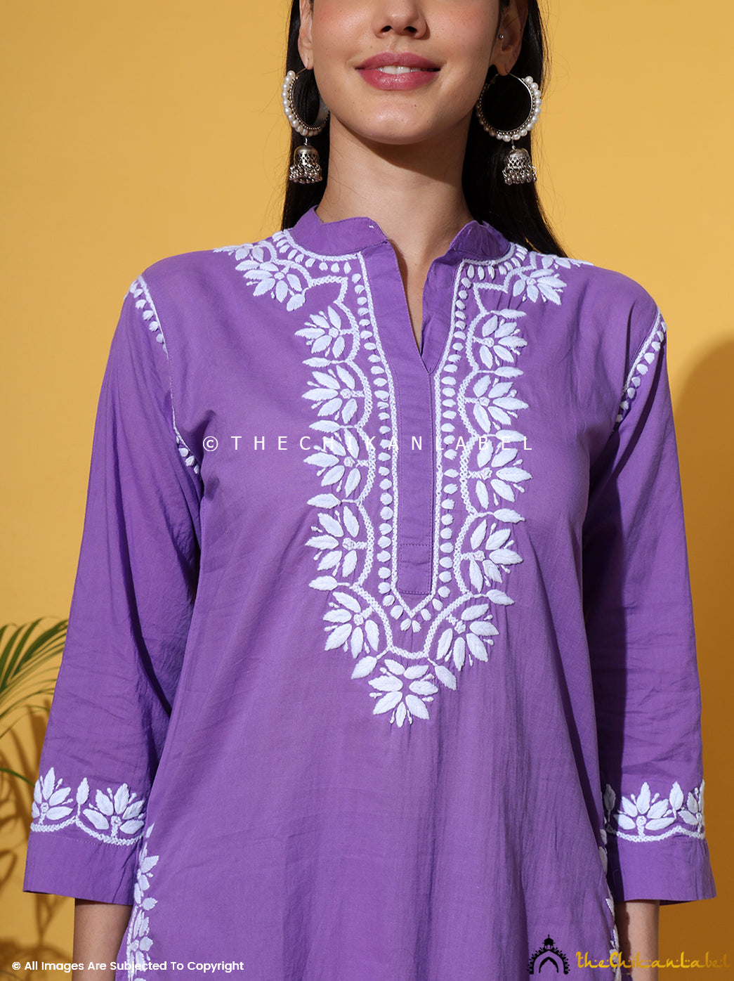 Lavender Rumi Organic Cotton Chikankari Kurta Set