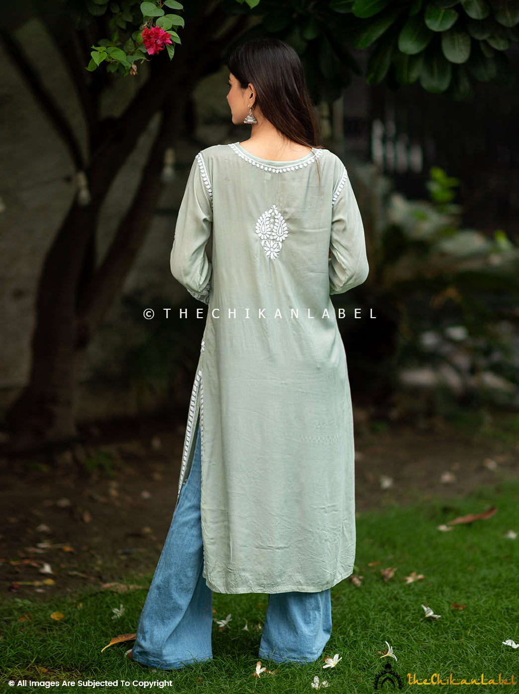 Pista Green Chikankari Straight Kurti in Muslin Fabric for Women, Buy Lucknow Chikankari Straight Kurtis Online at Best Prices