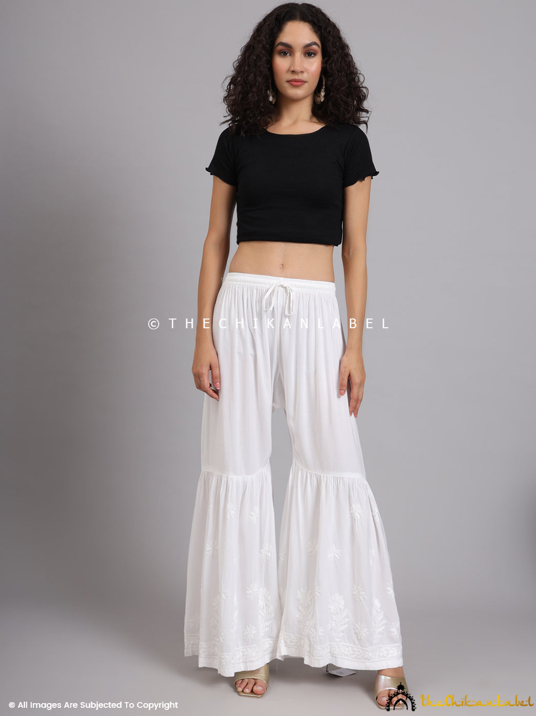 Idayat Modal Single Layer Chikankari Garara - White