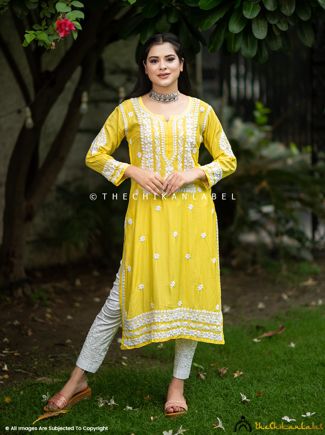 Yellow Chikankari Straight Kurti in Muslin Fabric for Women, Buy Lucknow Chikankari Straight Kurtis Online at Best Prices