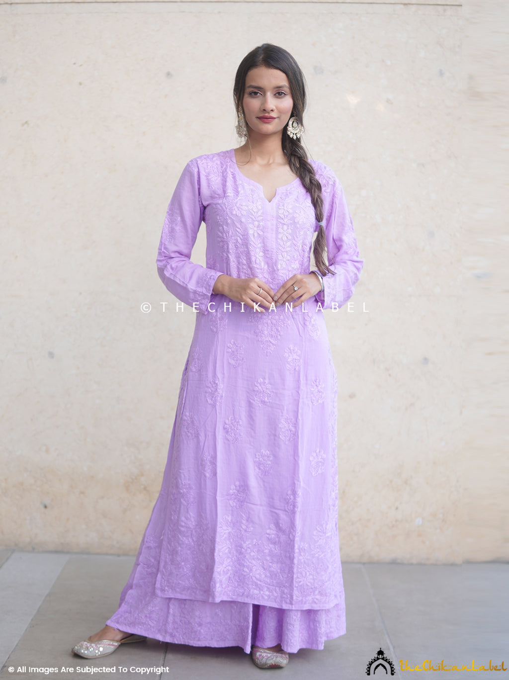 Ezna Modal Chikankari Kurta Set