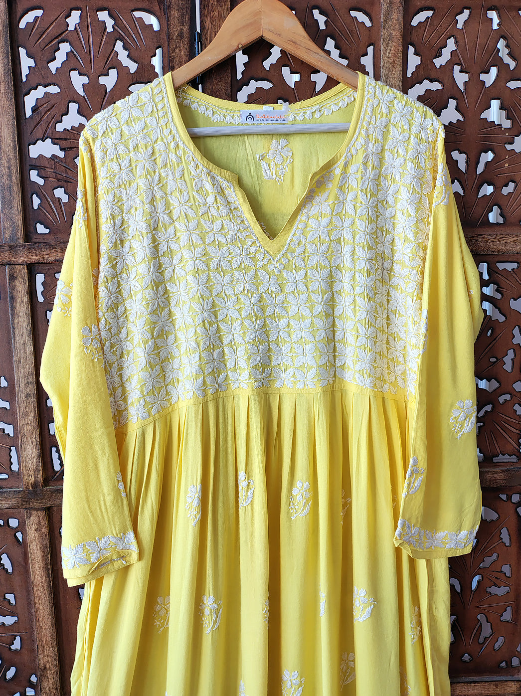 Yellow Modal Chikankari Kurti