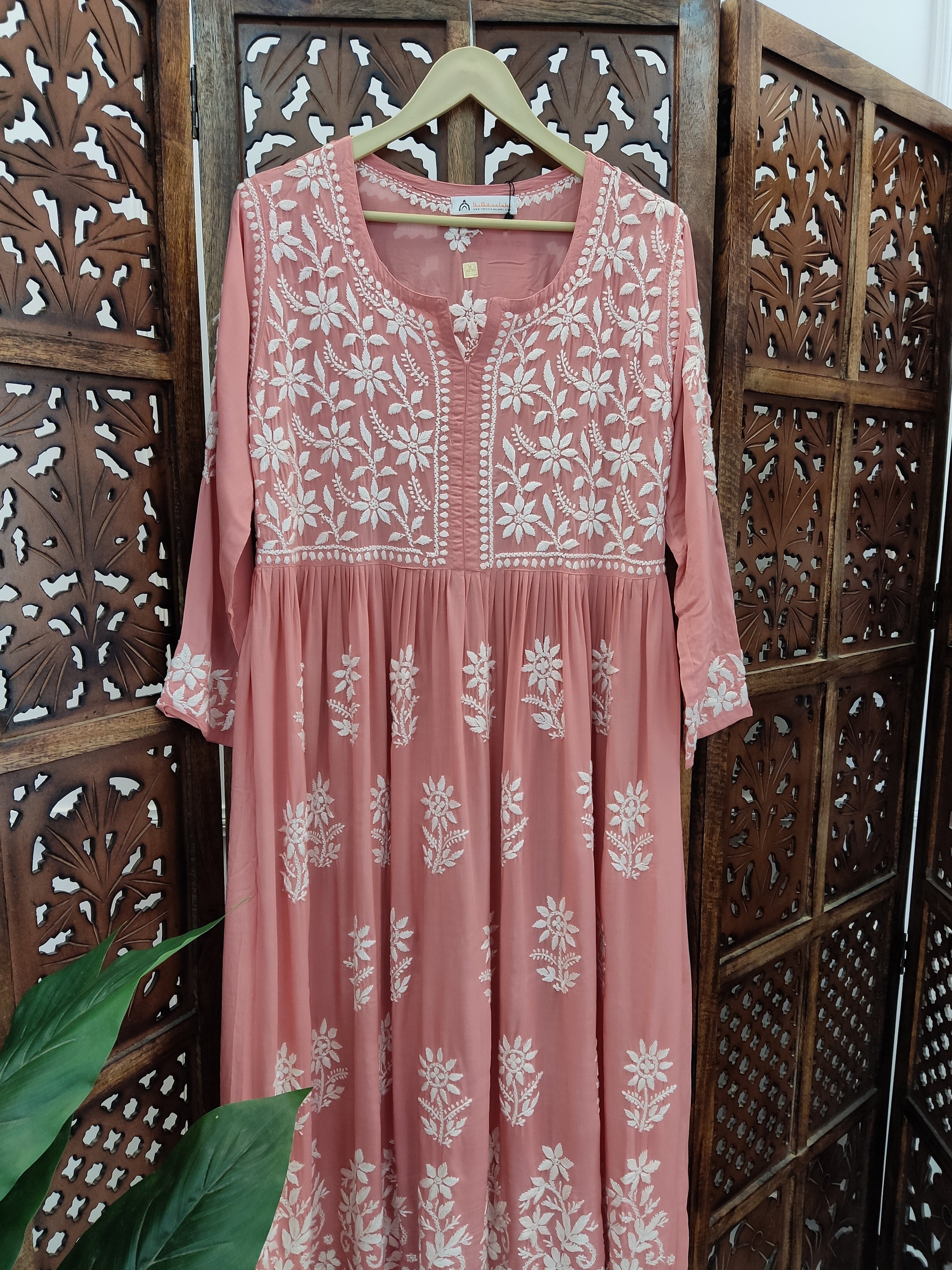 Latte Modal Chikankari Anarkali