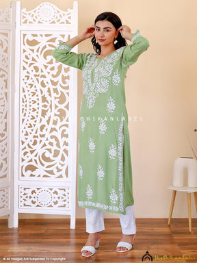 Baby Pink Georgette Chikankari Anarkali