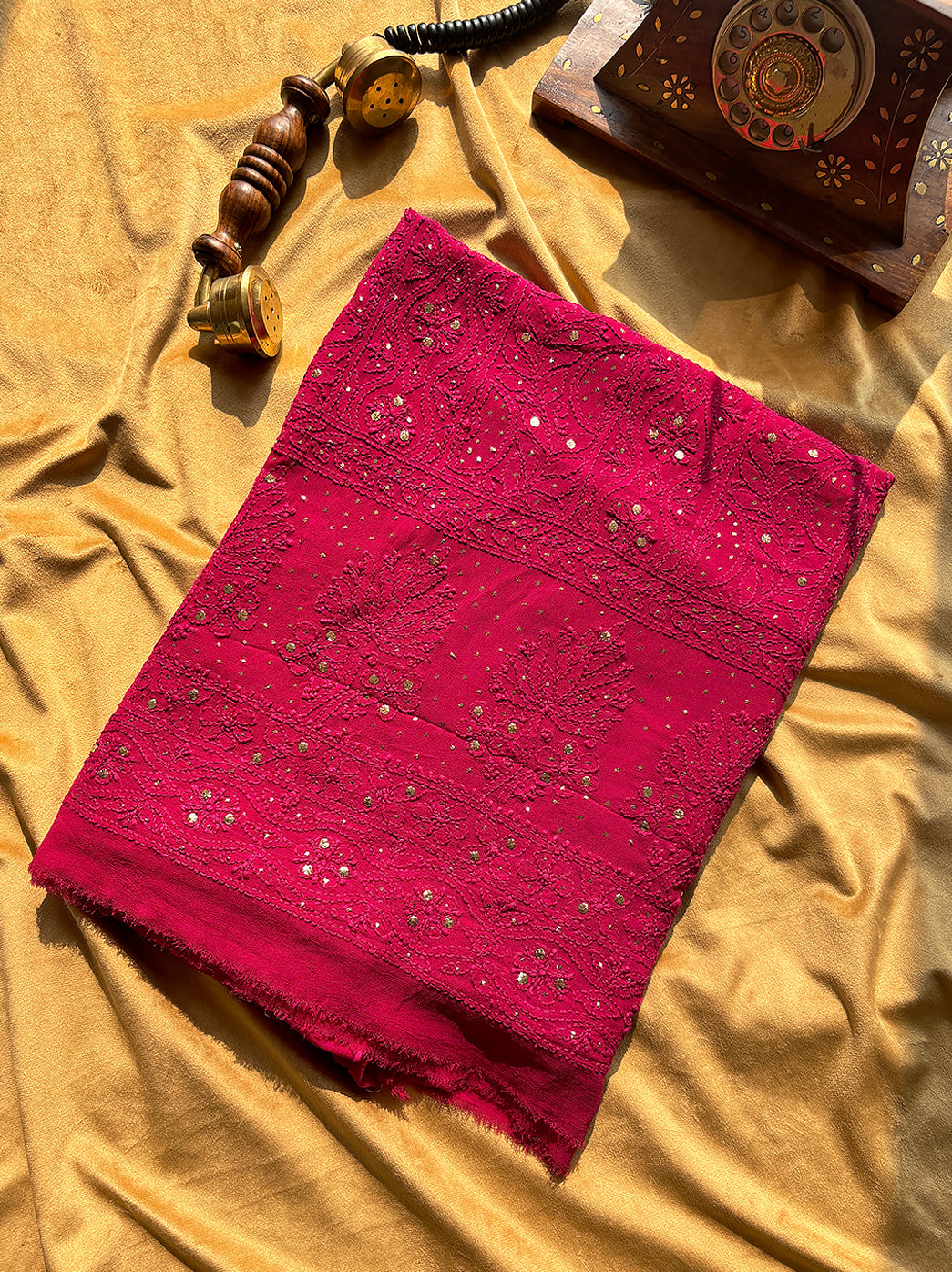 Rani Pink Siya Viscose Chikankari Un-stitched Suit