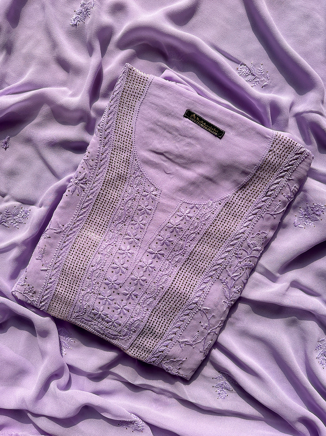 Lavender Deeva Viscose Chikankari Un-Stitched Suit with Dupatta