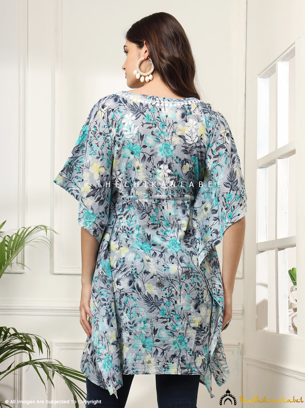 Green Himani Mulmul Cotton Short Kaftan