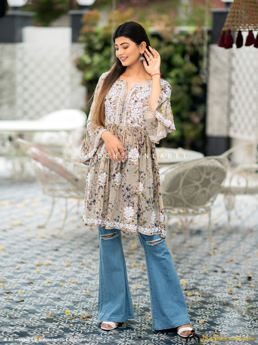 Peplum Tops Peplum Dress Pakistani Casual Hanifa Mulmul Chikankari