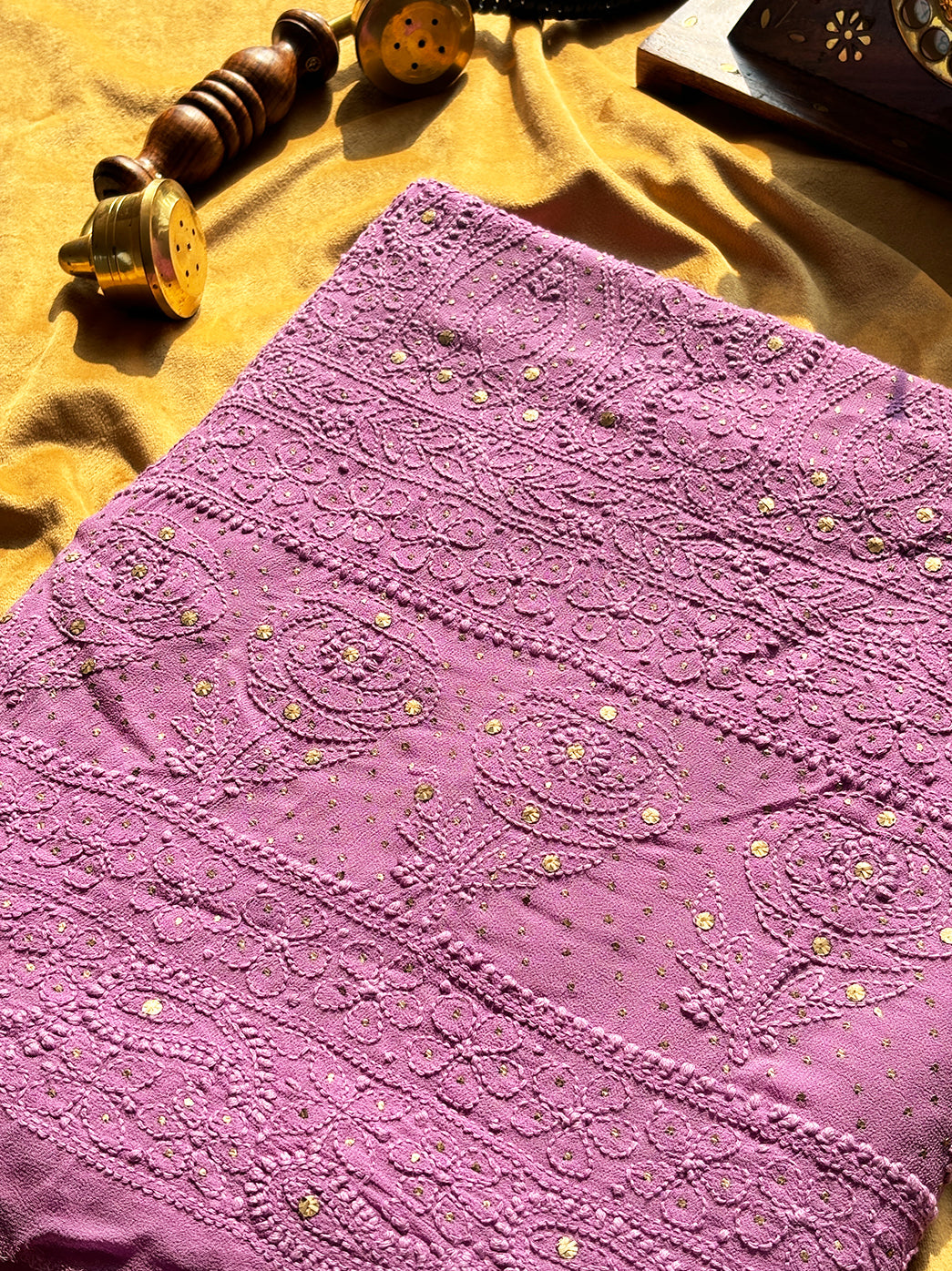 Purple Siya Viscose Chikankari Un-stitched Suit