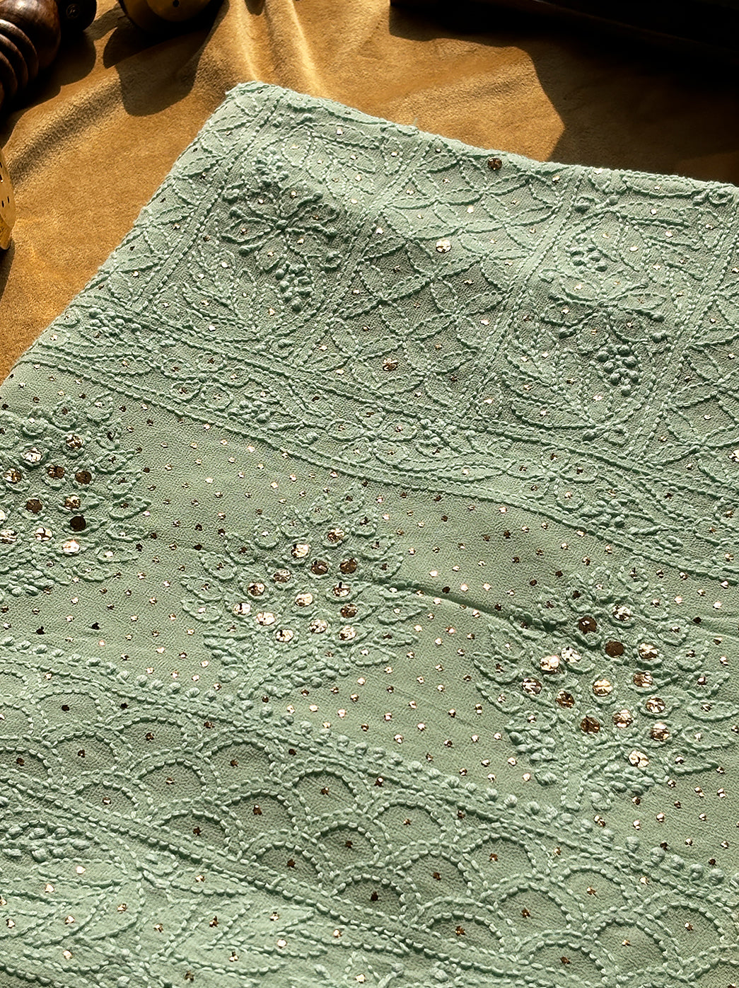 Green Siya Viscose Chikankari Un-stitched Suit