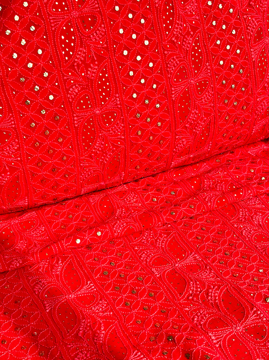 Orange Siya Viscose Chikankari Un-stitched Suit