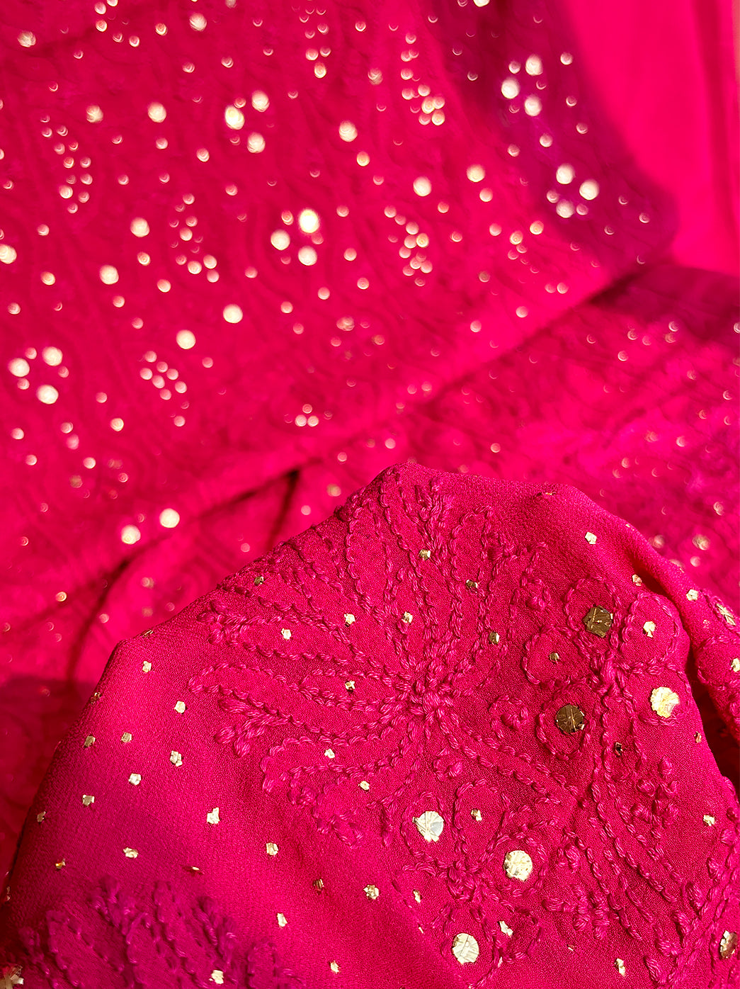 Rani Pink Siya Viscose Chikankari Un-stitched Suit