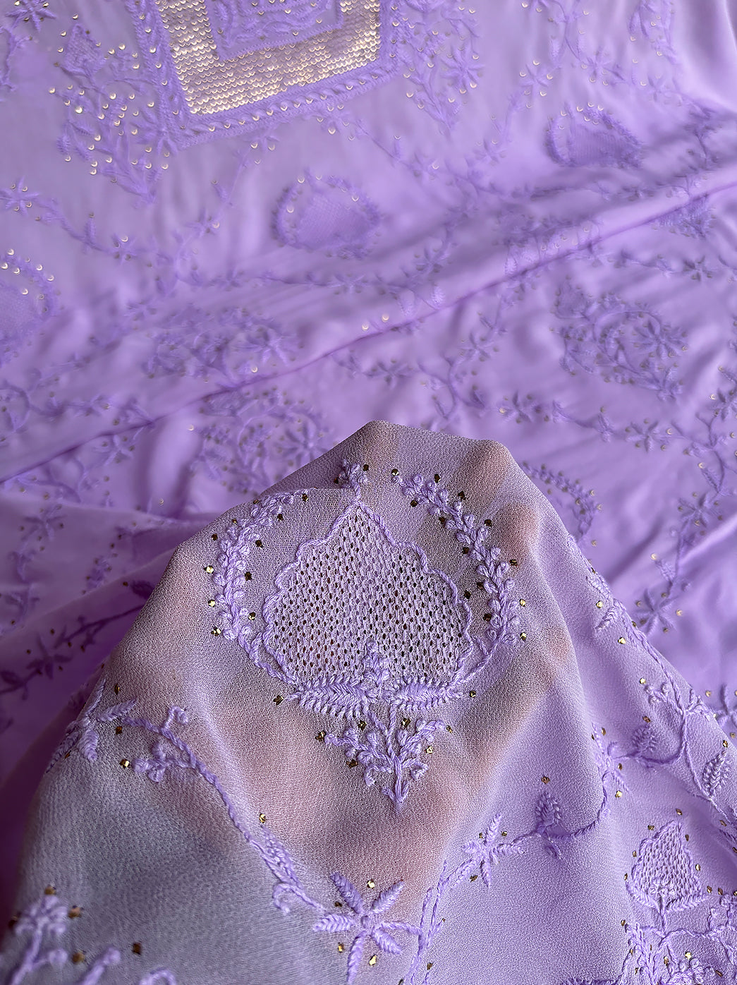 Lavender Deeva Viscose Chikankari Un-Stitched Suit with Dupatta