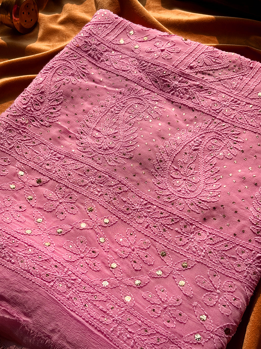 Pink Siya Viscose Chikankari Un-stitched Suit