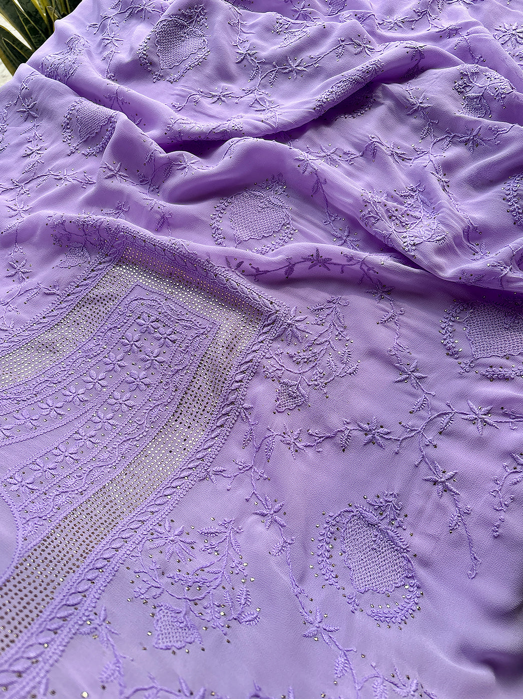 Lavender Deeva Viscose Chikankari Un-Stitched Suit with Dupatta