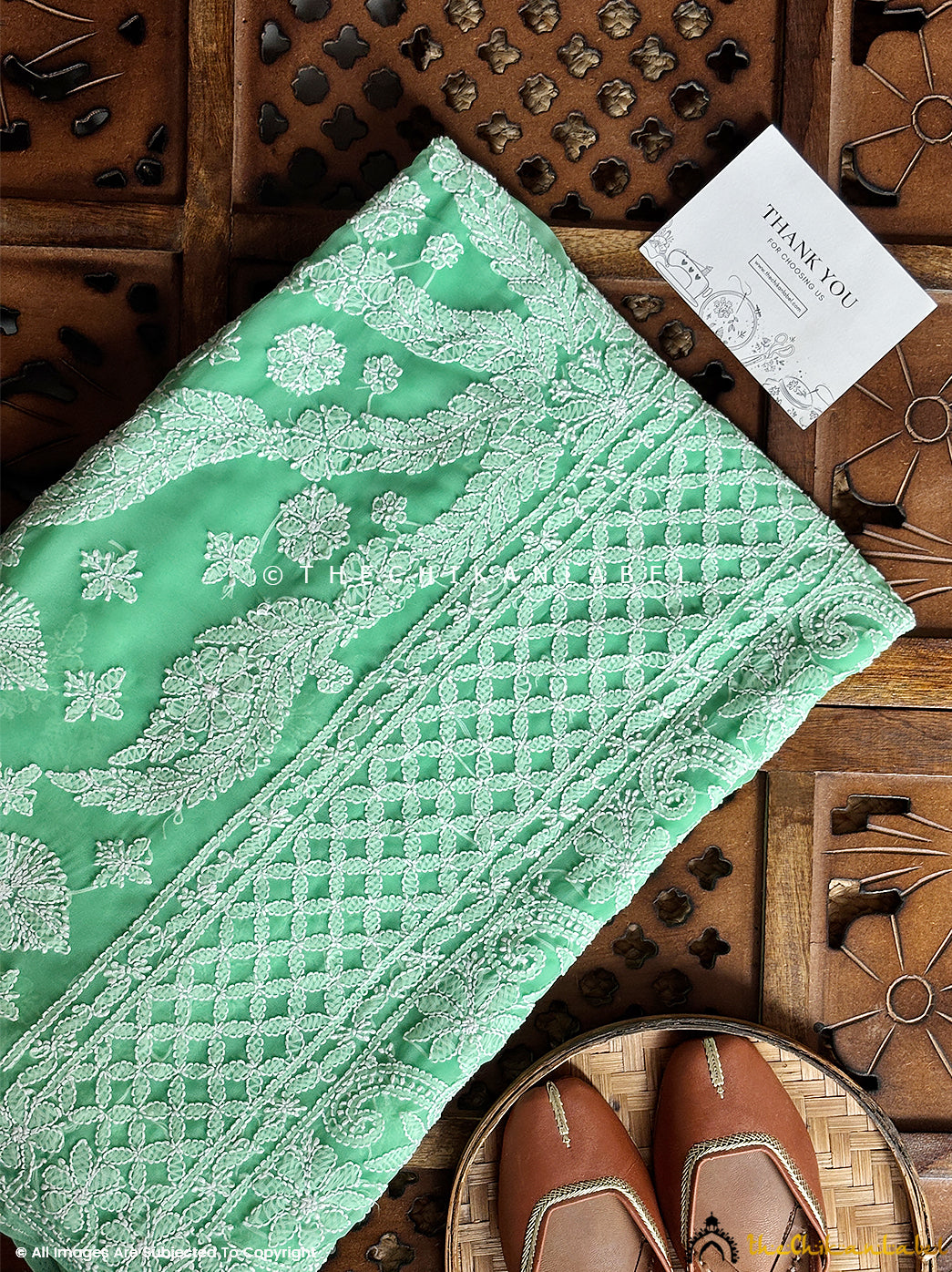 Saisha Georgette Authentic Chikankari Saree - Black